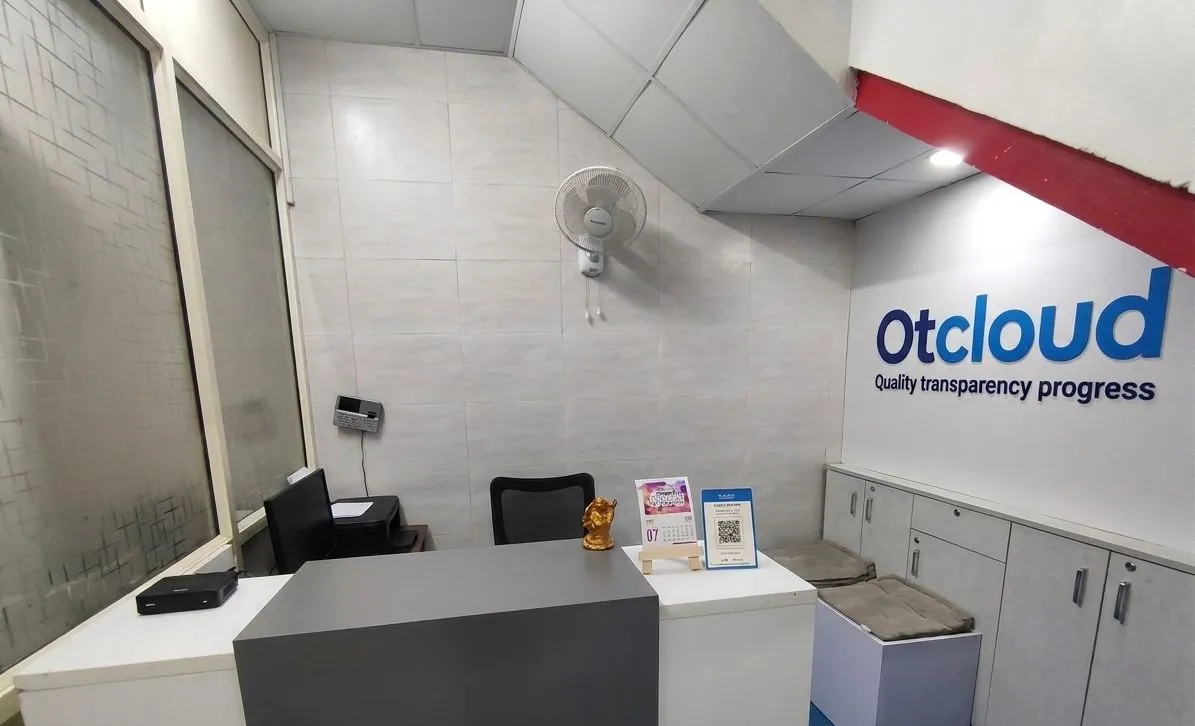 Reception and waiting area at OT Cloud Therapy Center.