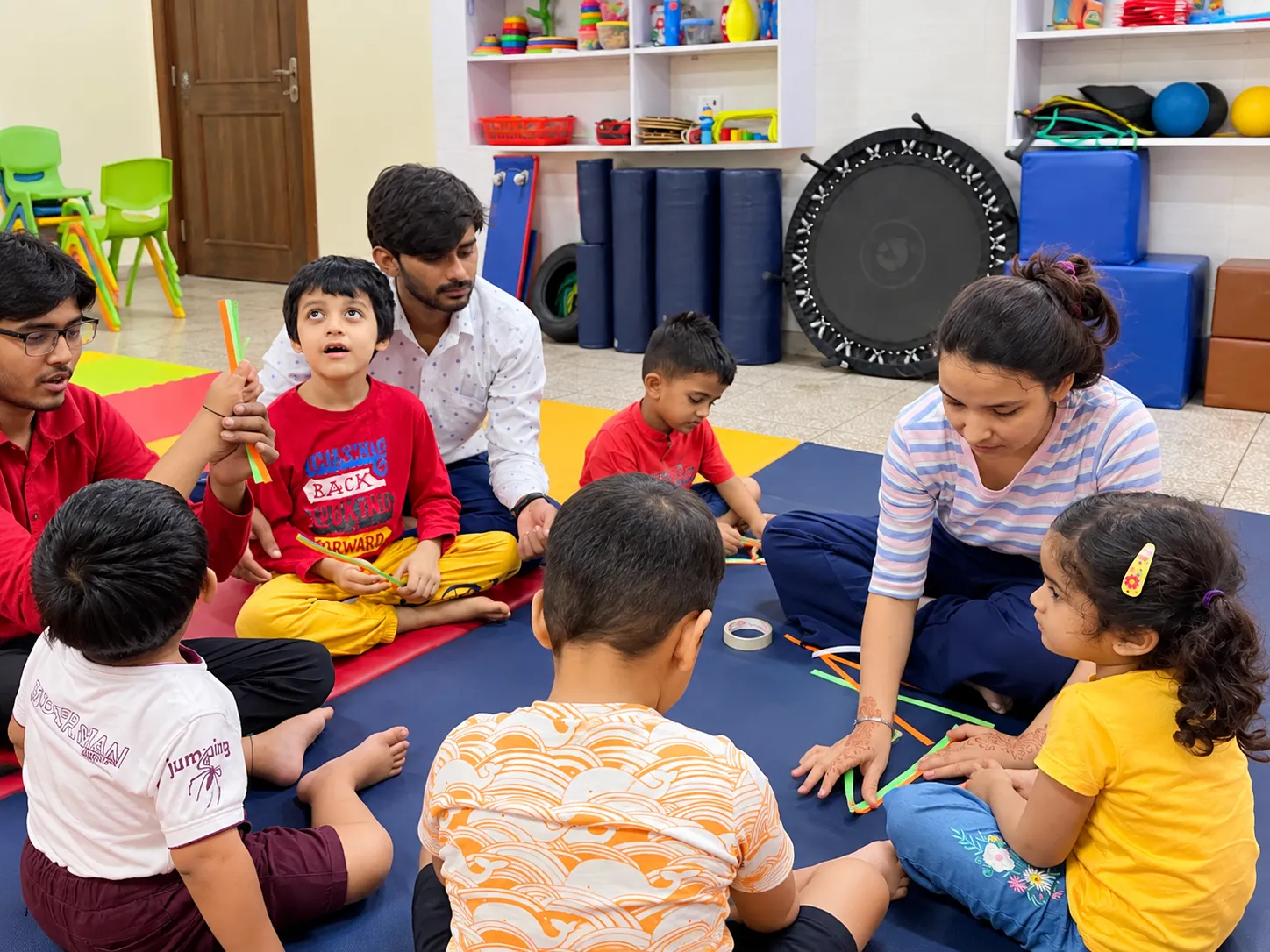 A group therapy session with the OT Cloud team in Sector 14, Gurugram.